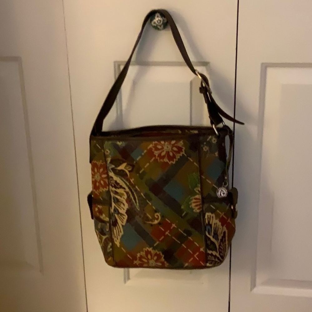 Spartina 449 satchel brown linen and leather